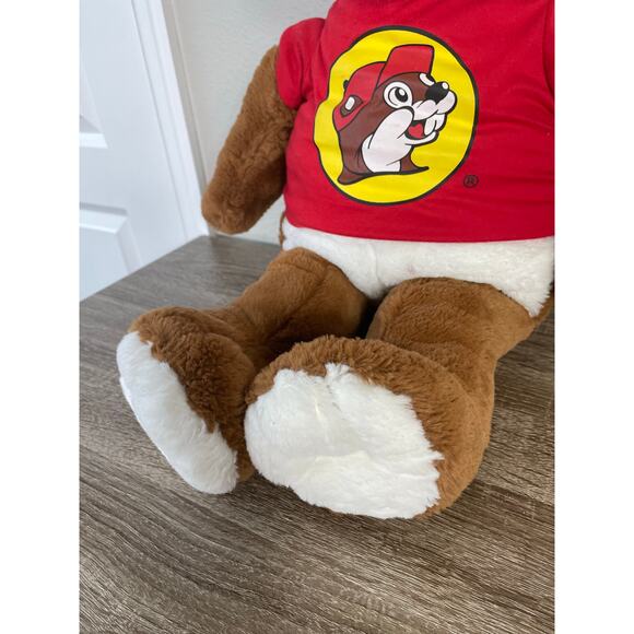 Buc-ee's Beaver Mascot Plush Toy 27" Red Shirt Hat Logo Stuffed Animal Texas Gas - Picture 7 of 13